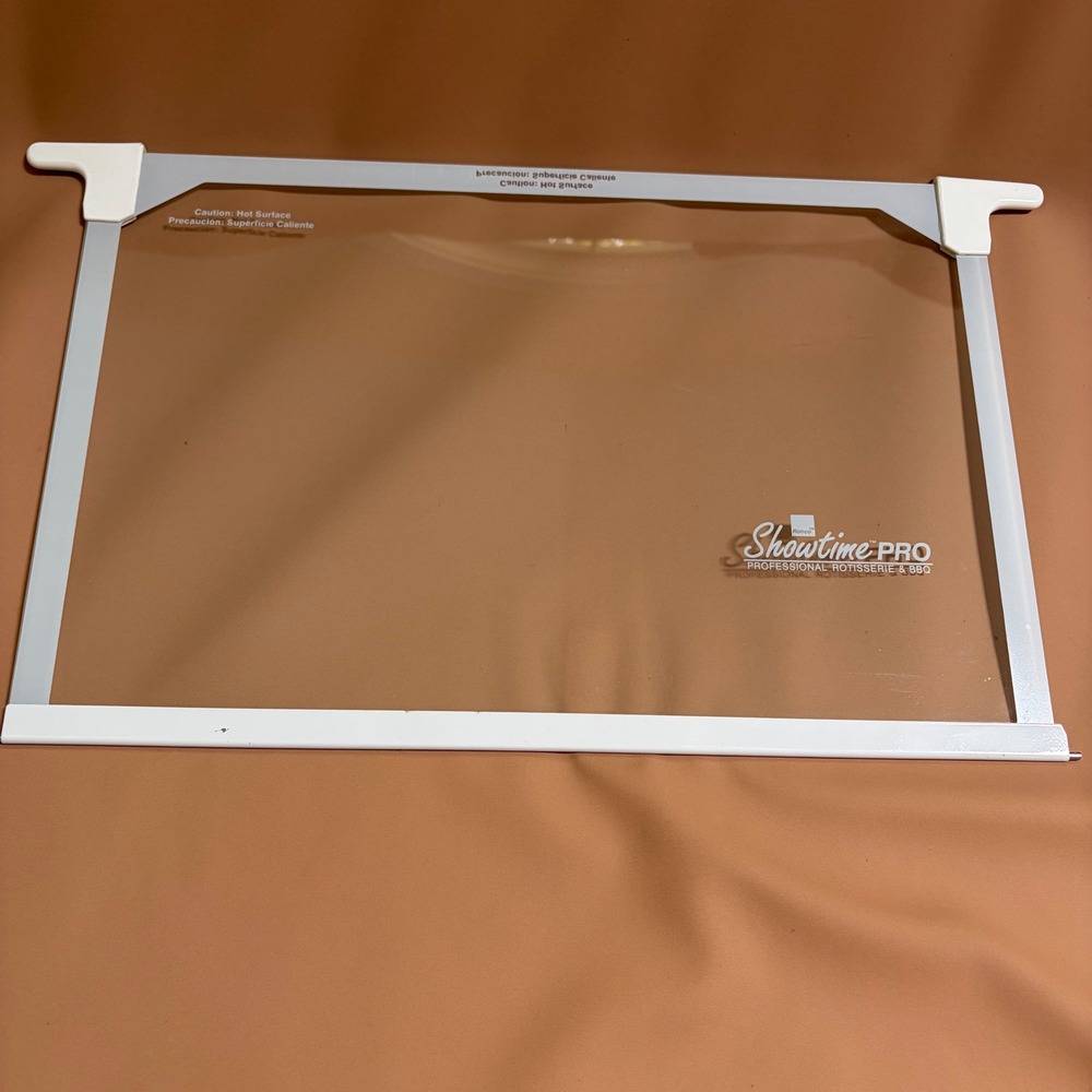 Ronco Showtime Pro 6000 Rotisserie BBQ Replacement Glass Door White Frame OEM